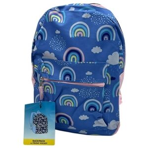 15" Rainbow Themed Backpack with Zipper Pockets